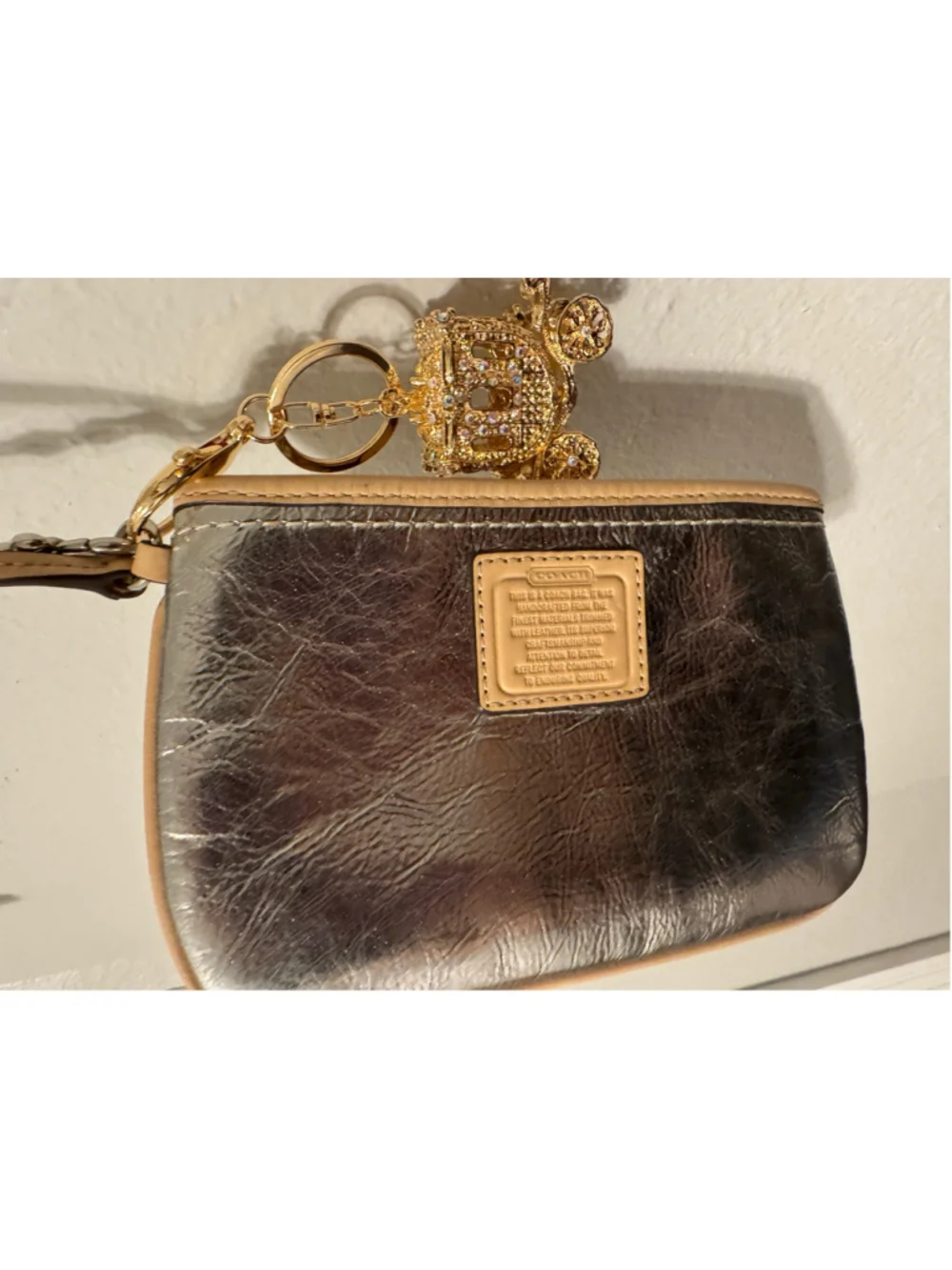 Vintage Coach Metallic Silver Wristlet